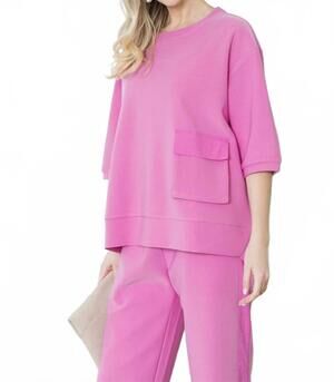 NEW JOH karen knit crepe top in barbie pink